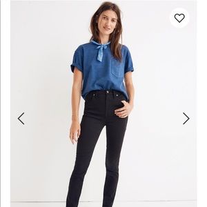 NWT Madewell Tall 10" High-Rise Black Skinny Jeans